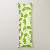 Ginkgo patroon op wit lichaamskussen (Achterkant (Verticaal))