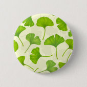 Ginkgo patroon op wit ronde button 5,7 cm (Voorkant)