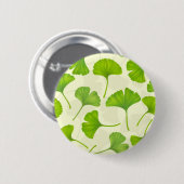 Ginkgo patroon op wit ronde button 5,7 cm (Voorkant /achterkant)