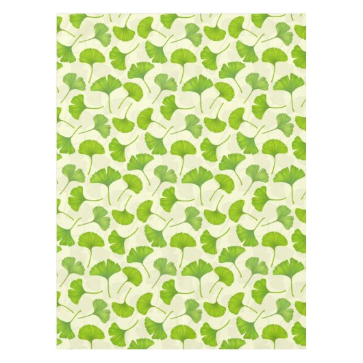 Ginkgo patroon op wit tafelkleed (Voorkant)