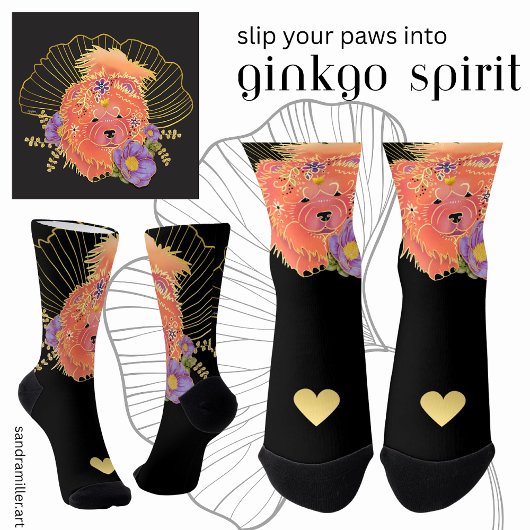 GINKGO SPIRIT Chow hond Sokken