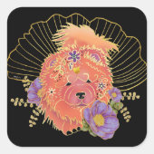 GINKGO SPIRIT Chow hond Vierkante Sticker (Voorkant)
