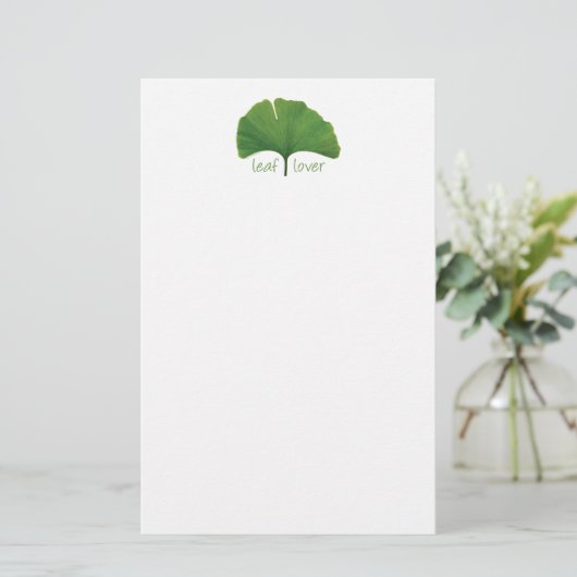 Ginkgo Tree Leaf Briefpapier (Staand voorkant)