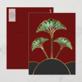 Ginkgo verliest Art Deco Briefkaart (Voorkant / Achterkant)