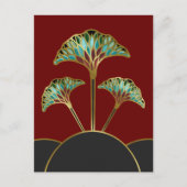 Ginkgo verliest Art Deco Briefkaart (Voorkant)