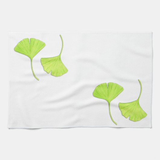 Ginkgo verliest Natuur Art Kitchen Towel Theedoek (Horizontaal)