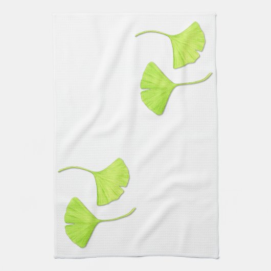 Ginkgo verliest Natuur Art Kitchen Towel Theedoek (Verticaal)