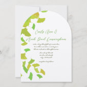 Ginkgo vertrekt op Limoen bruiloft klein 4 x 5 Kaart (Voorkant)