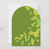 Ginkgo vertrekt op Limoen bruiloft klein 4 x 5 Kaart (Achterkant)