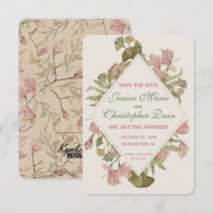 Ginkgo Watercolor Bloemen Bruiloft Save the Date Kaart