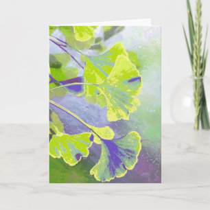 Ginkgo Watercolor Note Card Kaart