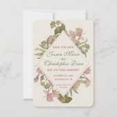 Ginkgo Waterverf Bloemen Bruiloft Save the Date Kaart (Voorkant)