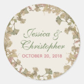 Ginkgo Waterverf Bloemen Bruiloft Sticker (Voorkant)