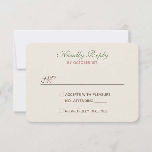 Ginkgo Waterverf Bloemenbruiloft RSVP Kaartje (Achterkant)