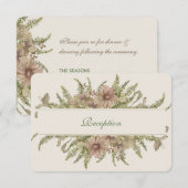 Ginkgo Waterverf Bloemrijke Trouwreceptiekaart Kaart (Voorkant / Achterkant)