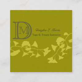 Ginkgo Yoga Elegant    Professional Monogrammed Vierkante Visitekaartje