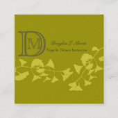 Ginkgo Yoga Elegant    Professional Monogrammed Vierkante Visitekaartje (Voorkant)