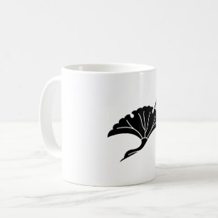 Ginkgoblad in de vorm van een kraanvogel koffiemok