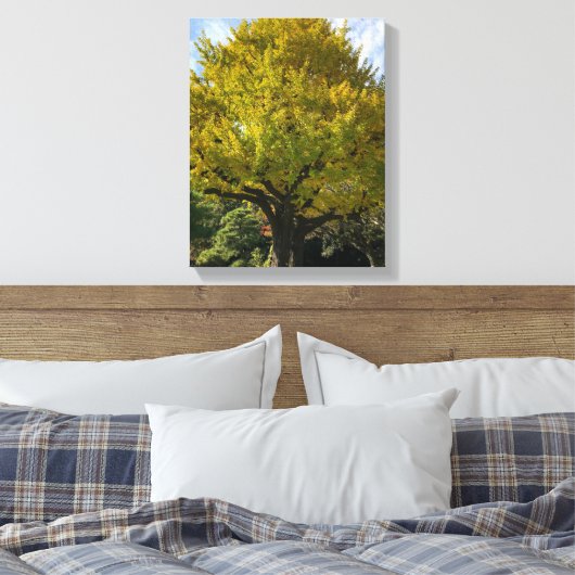 Ginkgoboom van Gulden Geel Canvas Afdruk (Insitu (Slaapkamer))