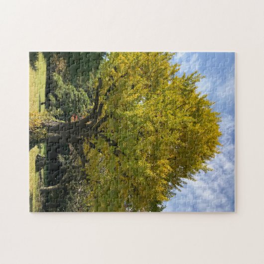 Ginkgoboom van Gulden Geel Legpuzzel (Horizontaal)