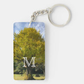 Ginkgoboom van Gulden Geel Sleutelhanger (achterkant)