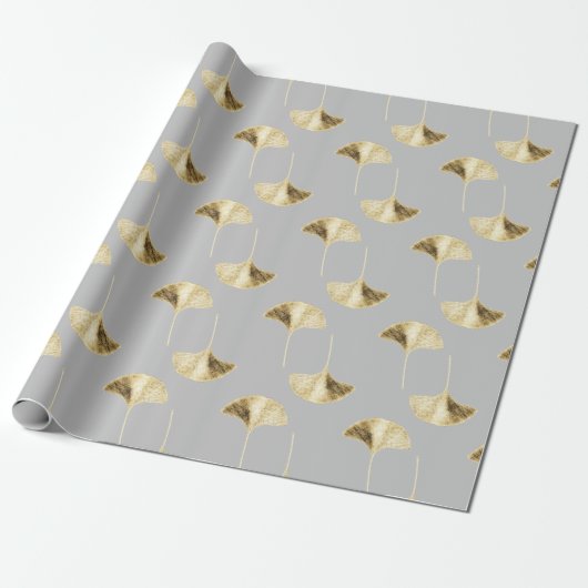 ginko bladeren cadeaupapier (Uitgerold)