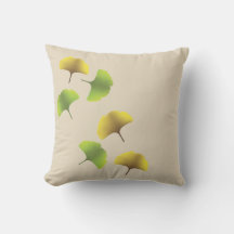 Ginko leaf throw pillow