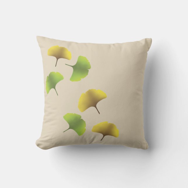 Ginko leaf throw pillow buitenkussen (Voorkant)