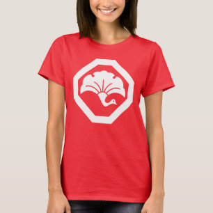 Ginkoblad in de vorm van een kraan op een dienblad t-shirt