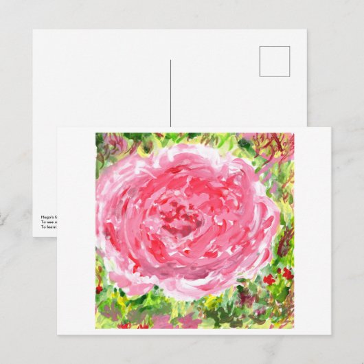 Ginormig roos briefkaart (Voorkant / Achterkant)