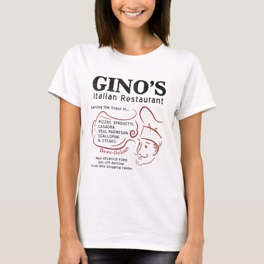 Gino's Italiaanse restaurant T-shirt (Voorkant)
