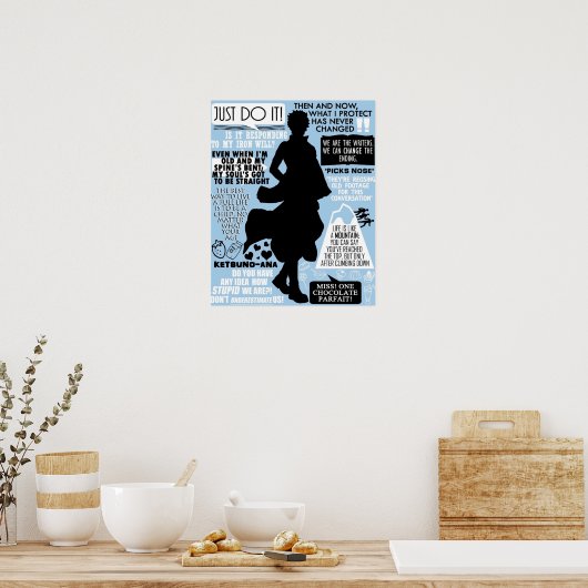Gintama Sakata Gintoki Quotes Poster (Keuken)