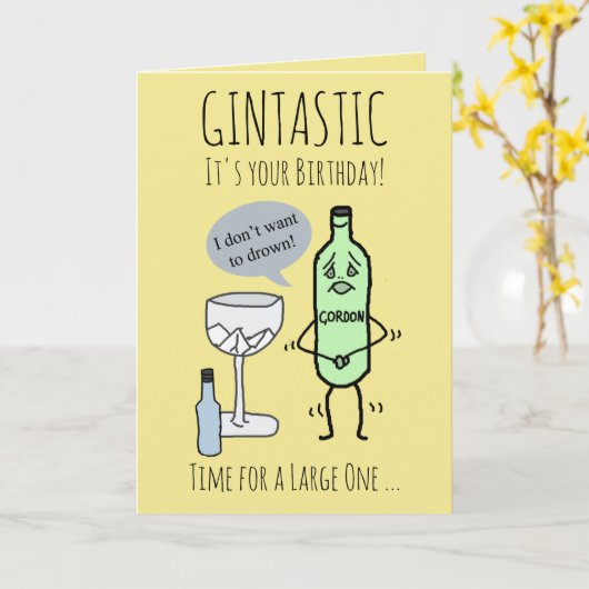 Gintastic het is uw klantgerichte Verjaardag Kaart (Gele Bloem)