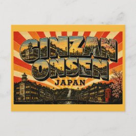 Ginzan Onsen Japan Zilveren Warmwaterbron Taisho S Briefkaart