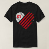 Gio Urshela Baseball Striped Heart Gameday T-shirt (Design voorkant)
