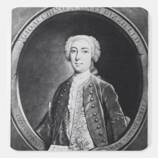 Gioacchino Conti, "Gizziello" Vierkante Sticker (Voorkant)