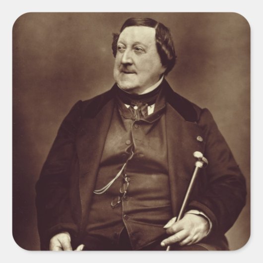Gioacchino Rossini (1792-1868) uit 'Galerie Conte' Vierkante Sticker (Voorkant)
