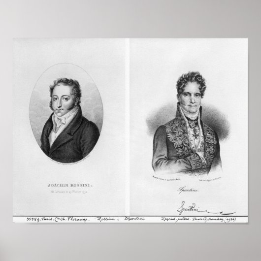 Gioacchino Rossini Gaspare gegraveerd door Poster (Voorkant)