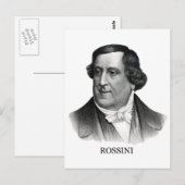 Gioachino Rossini, zwart Briefkaart (Voorkant / Achterkant)