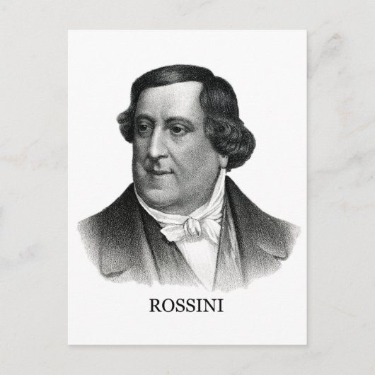 Gioachino Rossini, zwart Briefkaart (Voorkant)