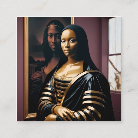 Gioconda Afro Vierkante Visitekaartje (Achterkant)