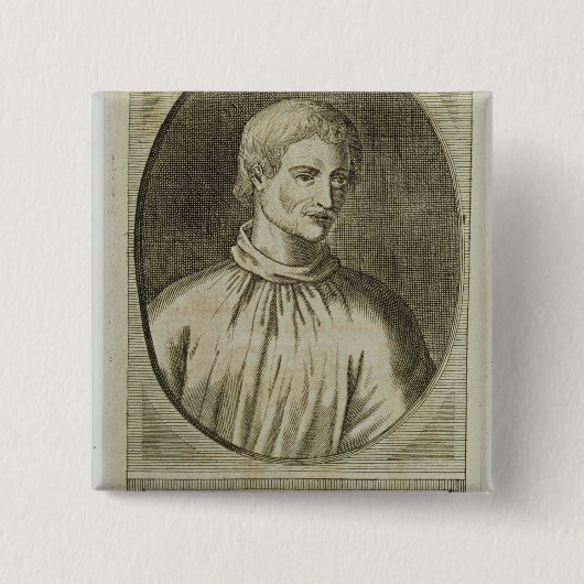 Giordano Bruno Vierkante Button 5,1 Cm (Voorkant)