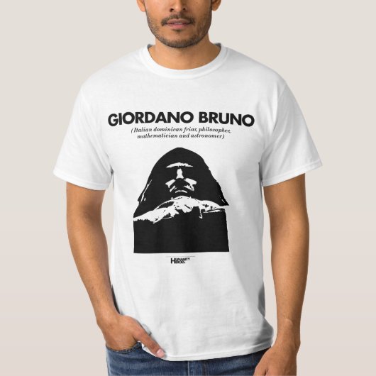 Giordano Bruno witte T-shirt (Voorkant)