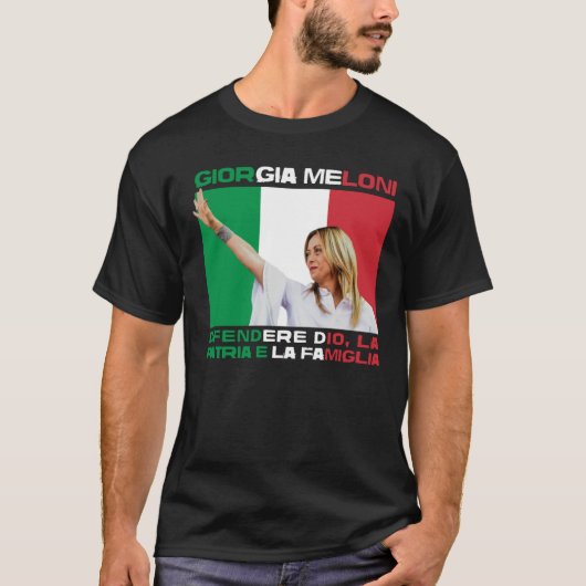 Giorgia Meloni - God, Familie & Land Italië T-shirt (Voorkant)