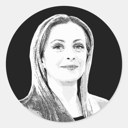Giorgia Meloni Ronde Sticker (Voorkant)