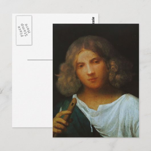 Giorgione-Boy met flute Briefkaart (Voorkant / Achterkant)