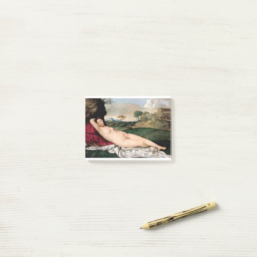 Giorgione Sleeping Venus (1508) beroemd schilderij Post-it® Notes (Op bureau)