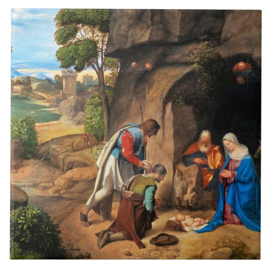 Giorgione - The Adoration of the Shepherds Tegeltje (Voorkant)