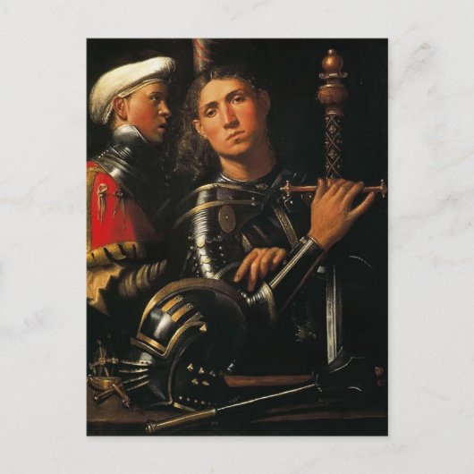 Giorgione-Warrior met Groom Briefkaart (Voorkant)