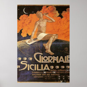 Giornale di Sicilia Italiaans reisbureau Poster
